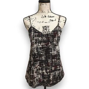 Valette Double Layer Tank Top Sz S Abstract Print Cami